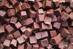 An image of chocolate chunks in a pile. 